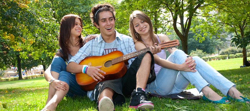 Student Playing Guitar