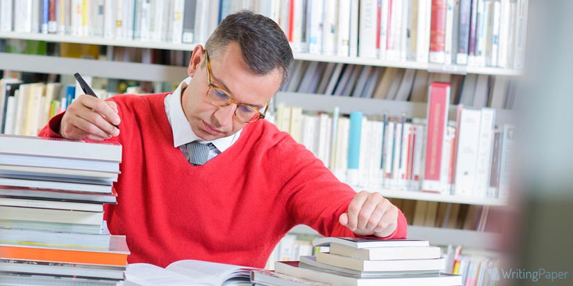 Thinking Man in Library